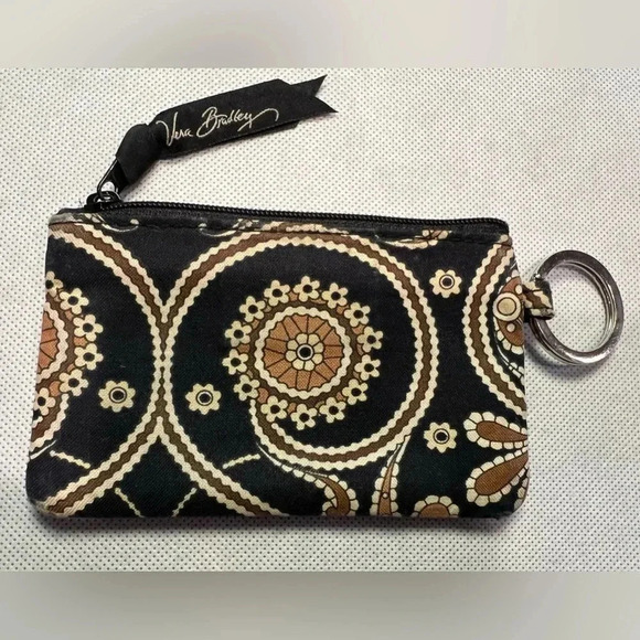 RETIRED: Vera Bradley | Ladies Caffe Latte ID coin keyring purse. - Picture 2 of 13